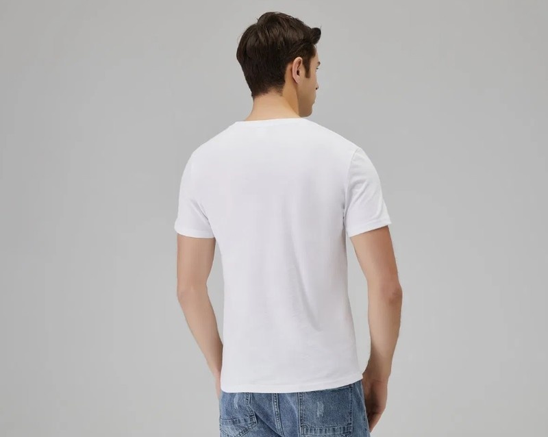 Men’s Plain White Cotton T-Shirt – Solid Casual Round Neck Regular Fit Basic Tee